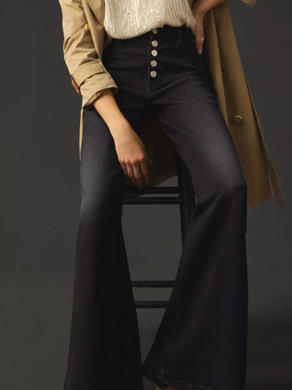 Frame Le Palazzo Wide Leg Jeans Black